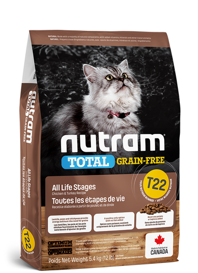 Nutram T22- 無薯無穀糧全貓糧 (雞+火雞) 5.4Kg