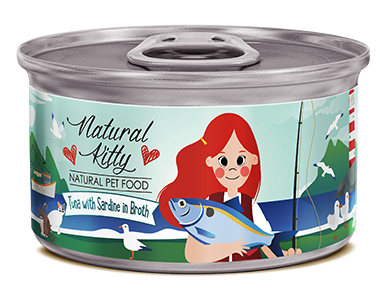 Natural Kitty - 100% 鮮吞拿魚沙甸魚魚湯貓罐頭 (80g)